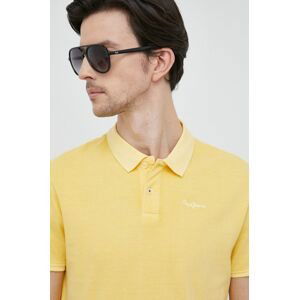 Bavlnené polo tričko Pepe Jeans žltá farba, jednofarebné