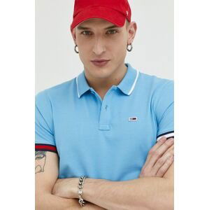 Bavlnené polo tričko Tommy Jeans jednofarebné