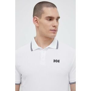 Polo tričko Helly Hansen pánske, biela farba, jednofarebné