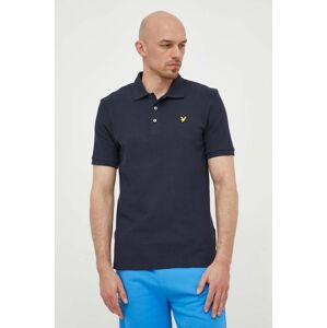 Polo tričko Lyle & Scott pánske, tmavomodrá farba, s nášivkou