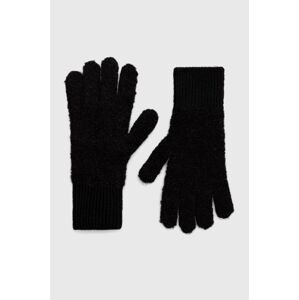 Vlnené rukavice Marc O'Polo dámske, čierna farba