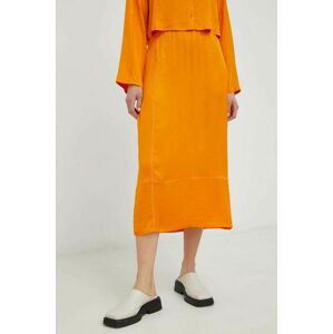 Sukňa American Vintage oranžová farba, midi, rovný strih