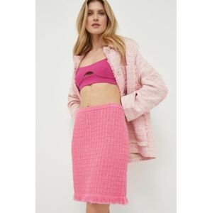 Sukňa Luisa Spagnoli ružová farba, mini, rovný strih