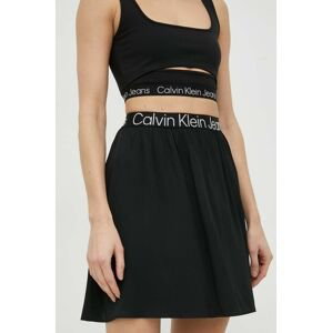 Sukňa Calvin Klein Jeans čierna farba, mini, áčkový strih