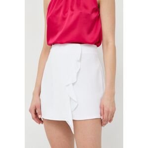 Sukňa Armani Exchange biela farba, mini, áčkový strih