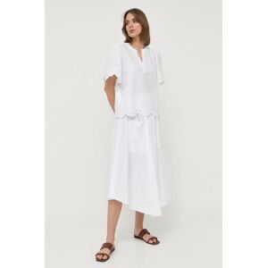 Bavlnená sukňa MAX&Co. biela farba, midi, áčkový strih