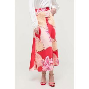 Sukňa Marciano Guess ružová farba, midi, áčkový strih