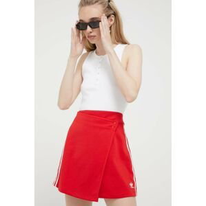 Sukňa adidas Originals červená farba, mini, rovný strih