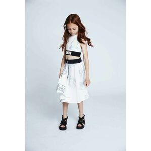 Dievčenská sukňa Dkny biela farba, mini, áčkový strih