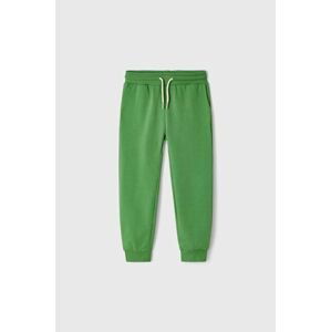 Detské nohavice Mayoral zelená farba, jednofarebné