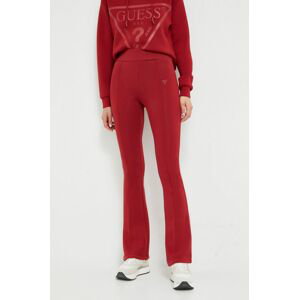 Nohavice Guess dámske, červená farba, jednofarebné