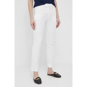 Nohavice Lauren Ralph Lauren dámske, biela farba, cigaretový strih, vysoký pás, 200811955