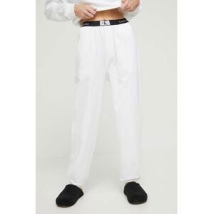 Bavlnené nohavice Calvin Klein Underwear biela farba, melanžové