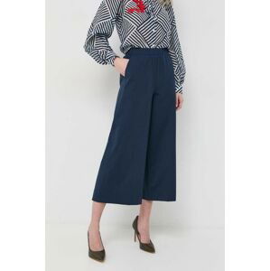 Nohavice MAX&Co. dámske, tmavomodrá farba, strih culottes, vysoký pás