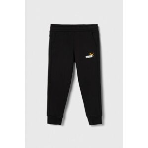 Detské tepláky Puma ESS+ 2 Col Logo Pants FL cl B čierna farba, s potlačou