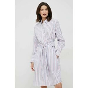 Bavlnené šaty Tommy Hilfiger biela farba, mini, oversize