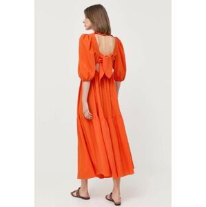 Šaty Notes du Nord oranžová farba, maxi, áčkový strih