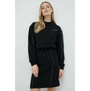 Bavlnené šaty Karl Lagerfeld čierna farba, midi, oversize