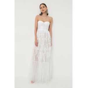 Šaty Elisabetta Franchi biela farba, maxi, áčkový strih