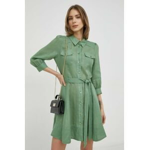 Šaty Twinset zelená farba, mini, áčkový strih
