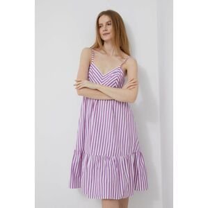 Bavlnené šaty Pennyblack fialová farba, mini, áčkový strih