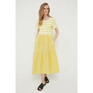 Šaty Pennyblack žltá farba, midi, áčkový strih