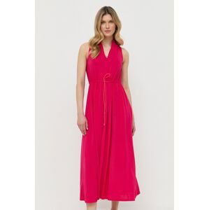 Šaty Max Mara Leisure ružová farba, maxi, áčkový strih