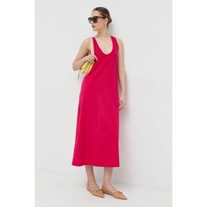 Šaty Max Mara Leisure ružová farba, midi, rovný strih