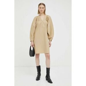 Bavlnené šaty By Malene Birger béžová farba, mini, oversize