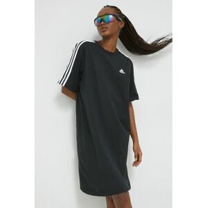 Bavlnené šaty adidas čierna farba, mini, oversize