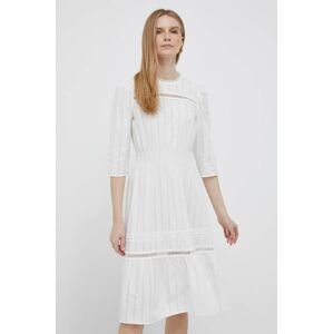 Bavlnené šaty Joop! biela farba, mini, áčkový strih