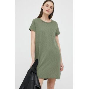 Bavlnené šaty GAP zelená farba, mini, rovný strih