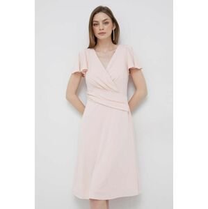 Šaty Lauren Ralph Lauren ružová farba, mini, áčkový strih