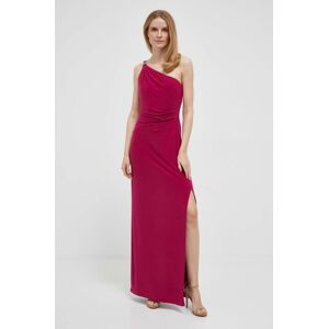 Šaty Lauren Ralph Lauren ružová farba, maxi, rovný strih