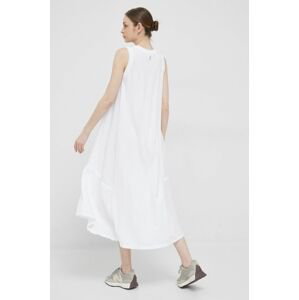 Šaty Deha biela farba, maxi, rovný strih