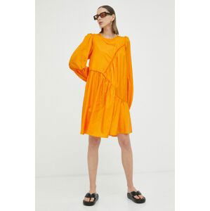 Šaty Gestuz HeslaGZ oranžová farba, mini, oversize