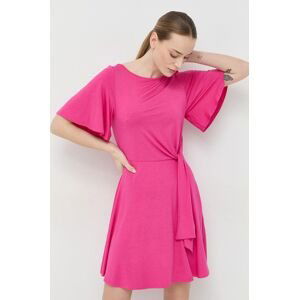 Šaty Patrizia Pepe ružová farba, mini, áčkový strih