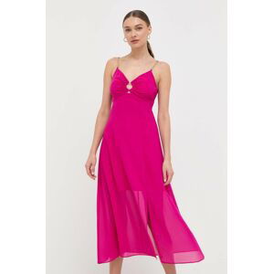 Šaty Morgan ružová farba, midi, áčkový strih