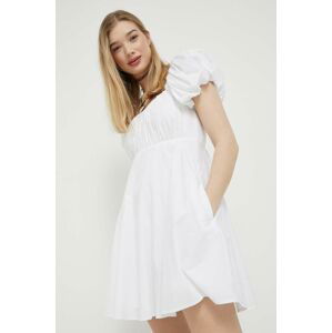 Šaty Abercrombie & Fitch biela farba, mini, áčkový strih