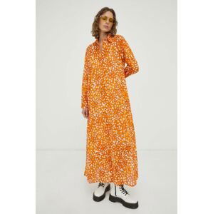 Bavlnené šaty Marc O'Polo oranžová farba, maxi, oversize