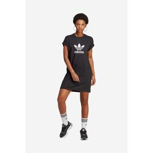 Bavlnené šaty adidas Originals IC5483-black, čierna farba, mini, rovný strih