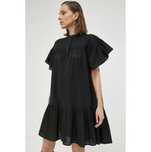 Bavlnené šaty 2NDDAY čierna farba, mini, áčkový strih