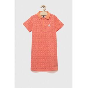 Dievčenské šaty adidas G BLUV2 DRESS oranžová farba, mini, áčkový strih