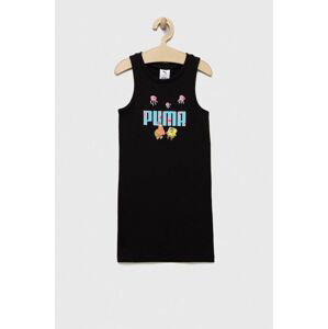 Dievčenské šaty Puma PUMA x SPONGEBOB Tank Dress G čierna farba, mini, priliehavá