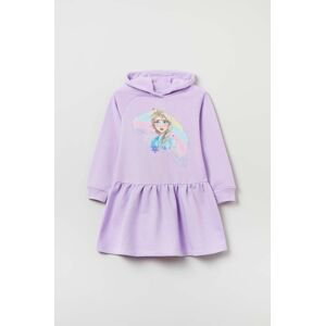 Dievčenské šaty OVS fialová farba, mini, áčkový strih