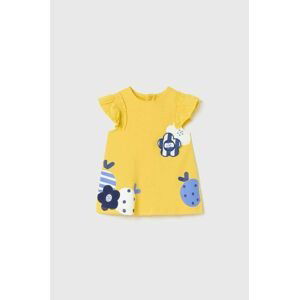 Šaty pre bábätká Mayoral Newborn žltá farba, mini, rovný strih