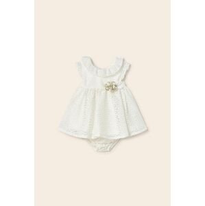 Dievčenské šaty Mayoral Newborn béžová farba, mini, áčkový strih