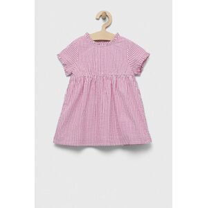 Dievčenské bavlnené šaty United Colors of Benetton fialová farba, mini, áčkový strih