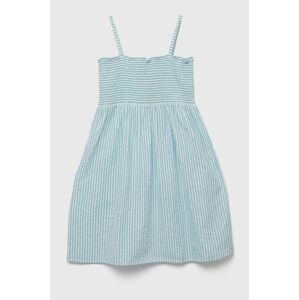 Dievčenské bavlnené šaty United Colors of Benetton mini, áčkový strih