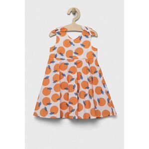 Dievčenské bavlnené šaty Birba&Trybeyond oranžová farba, mini, áčkový strih